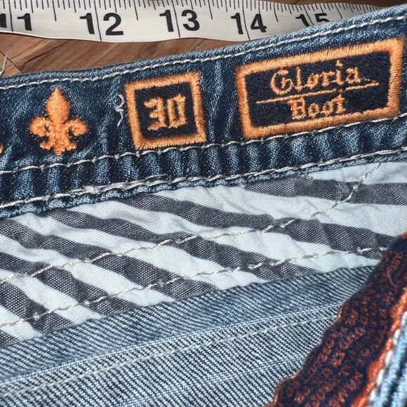 Mid Rise Rock Revival Jeans Gloria Boot Cut Size 30 Style E8446BL Sequin Studded - Picture 13 of 15